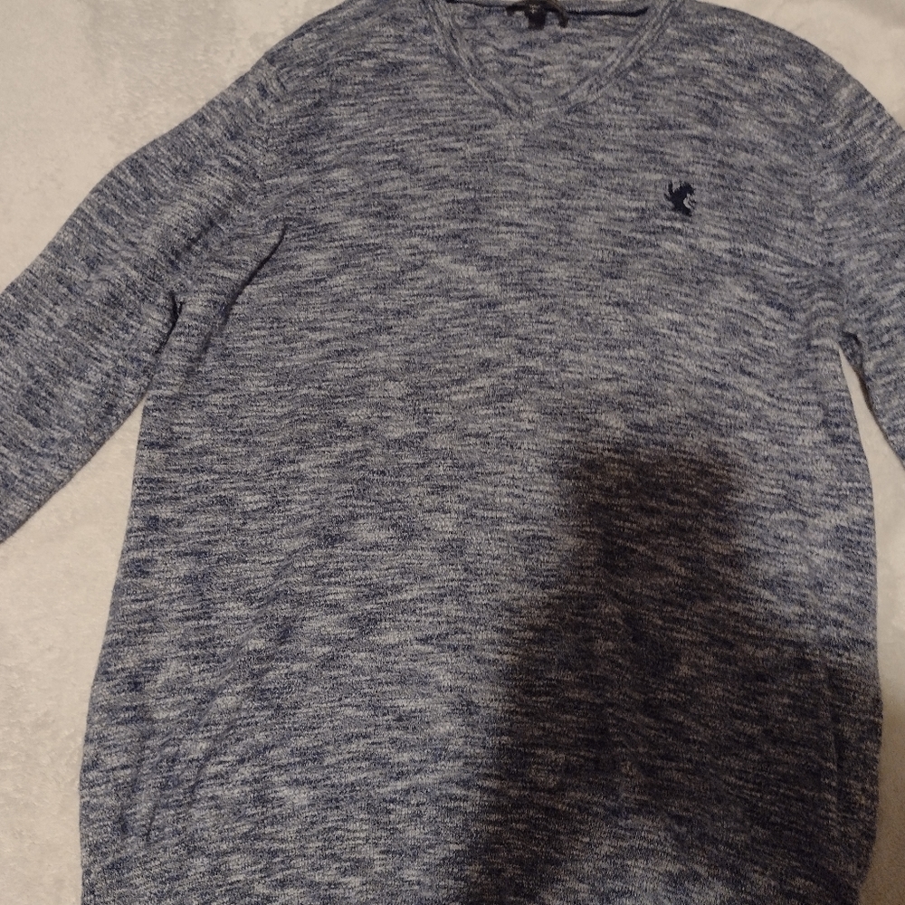 Blue marled knit sweater